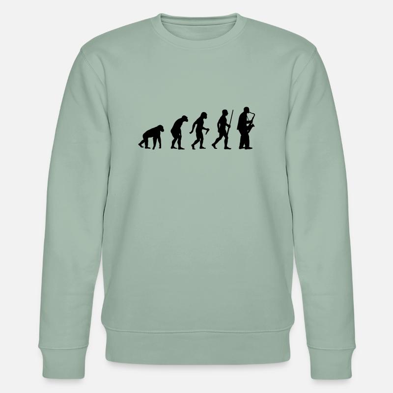 l'évolution du saxophone - Sweat bio CHANGER Stanley/Stella Unisexe - vert de gris clair