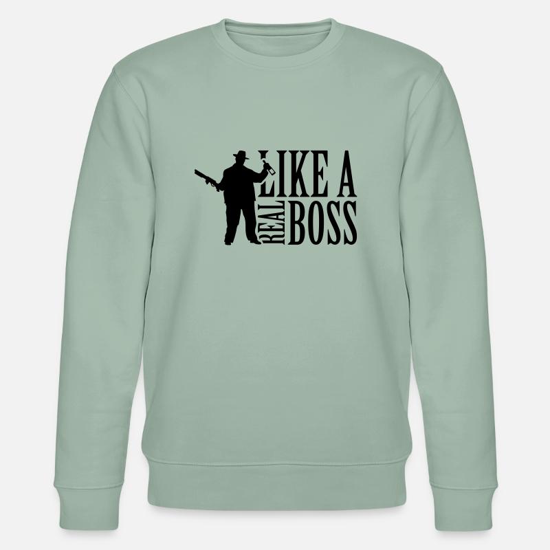 like_a_real_boss_t1 - Stanley/Stella Unisex Bio-Sweatshirt CHANGER  - Helles Graugrün
