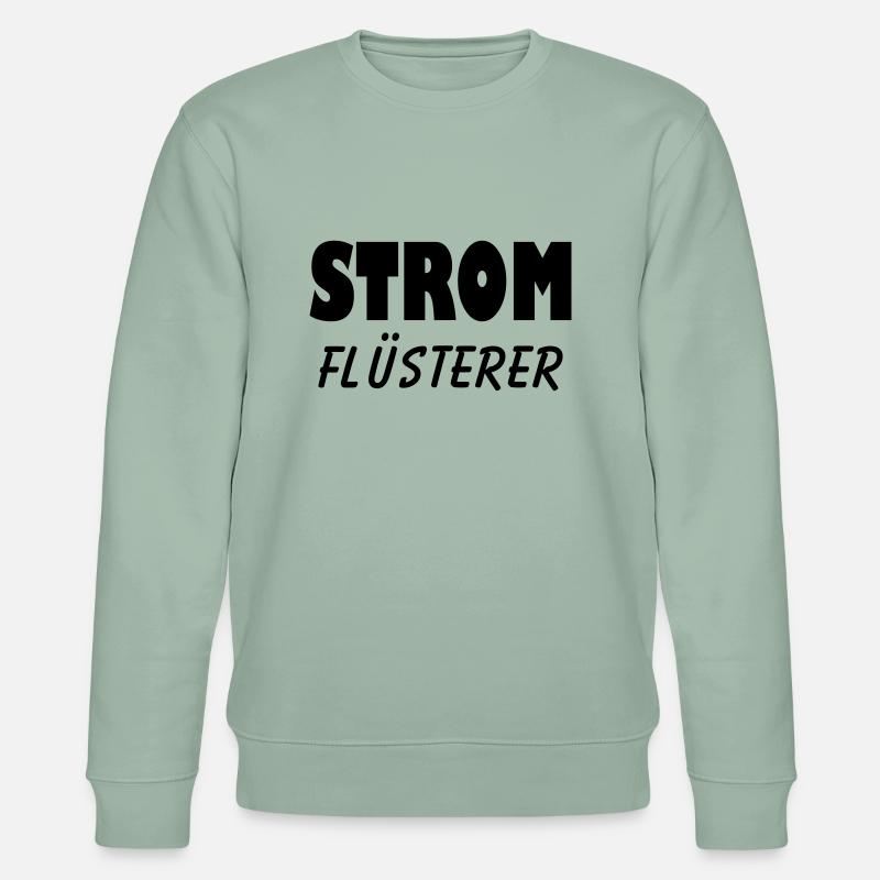 strom flüsterer elektriker - Stanley/Stella Unisex Bio-Sweatshirt CHANGER  - Helles Graugrün