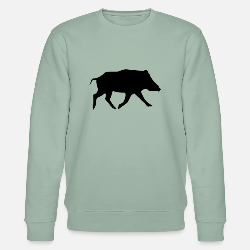 ein Wildschwein - Stanley/Stella Unisex Bio-Sweatshirt CHANGER  - Helles Graugrün