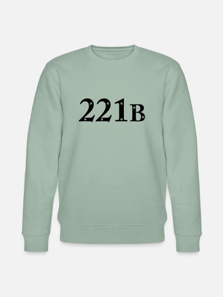 Sherlock Holmes - 221B - Stanley/Stella Unisex Bio-Sweatshirt CHANGER  - Helles Graugrün