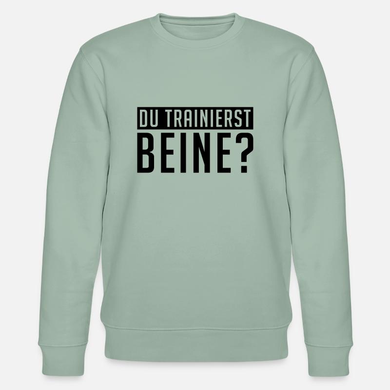 du_trainierst_beine_ry1 - Stanley/Stella Unisex Bio-Sweatshirt CHANGER  - Helles Graugrün