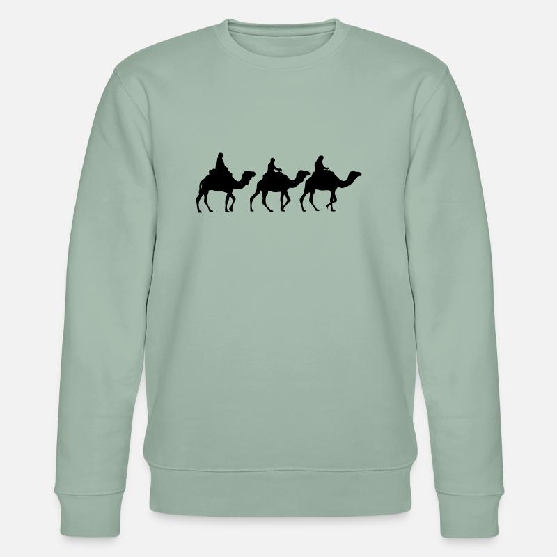 Camel - Dromedar - Kamel - Karawane - Stanley/Stella Unisex Bio-Sweatshirt CHANGER  - Helles Graugrün