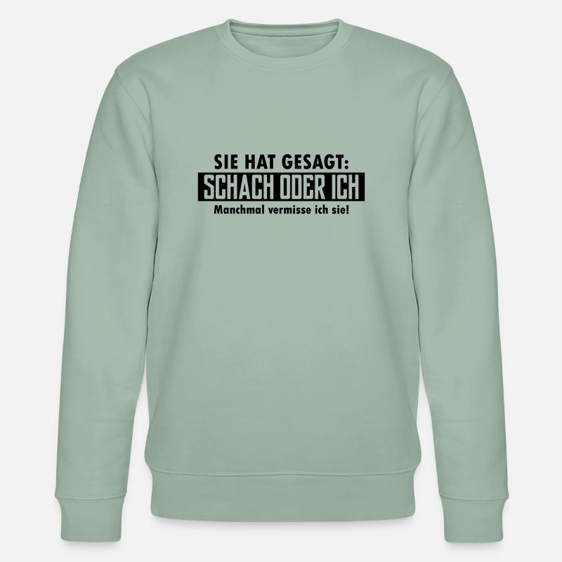 schach oder ich - Stanley/Stella Unisex Bio-Sweatshirt CHANGER  - Helles Graugrün