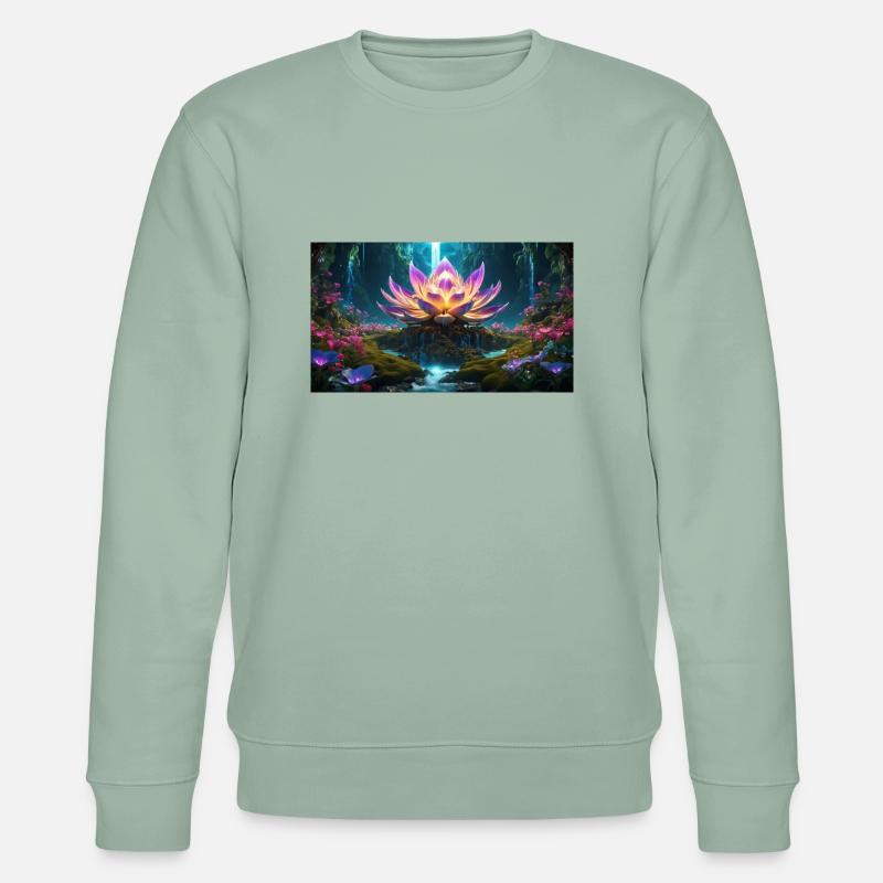 Lotus Blüte - Stanley/Stella Unisex Bio-Sweatshirt CHANGER  - Helles Graugrün