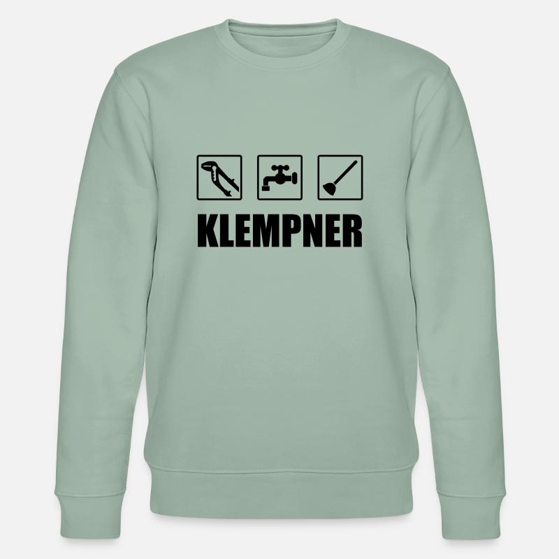 Klempner Logo - Stanley/Stella Unisex Bio-Sweatshirt CHANGER  - Helles Graugrün