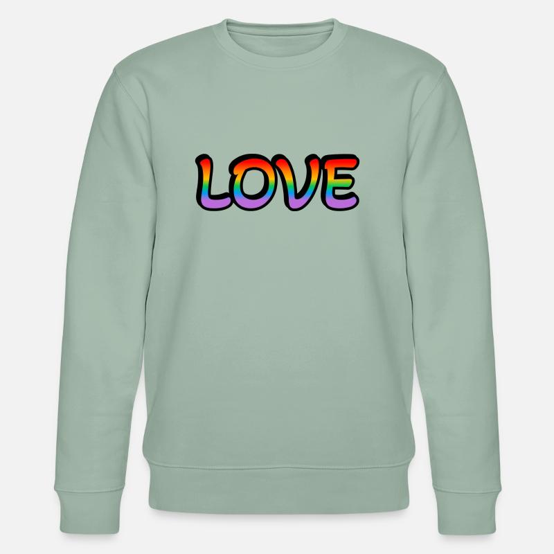 Retro Regenbogen Liebe - Stanley/Stella Unisex Bio-Sweatshirt CHANGER  - Helles Graugrün