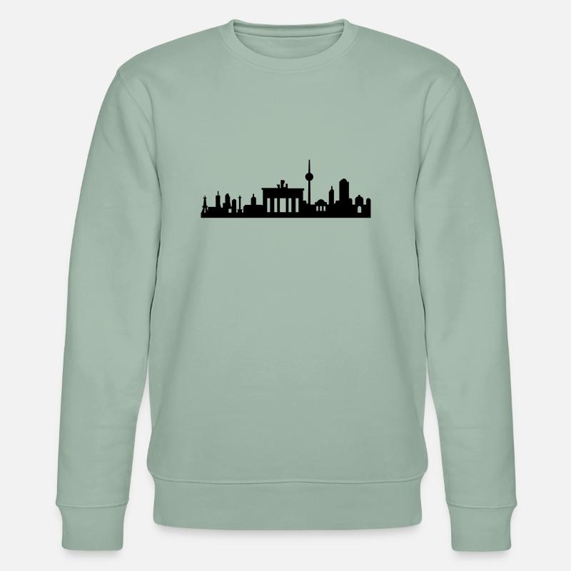 Berlin Skyline klein abstrakt - Stanley/Stella Unisex Bio-Sweatshirt CHANGER - Helles Graugrün