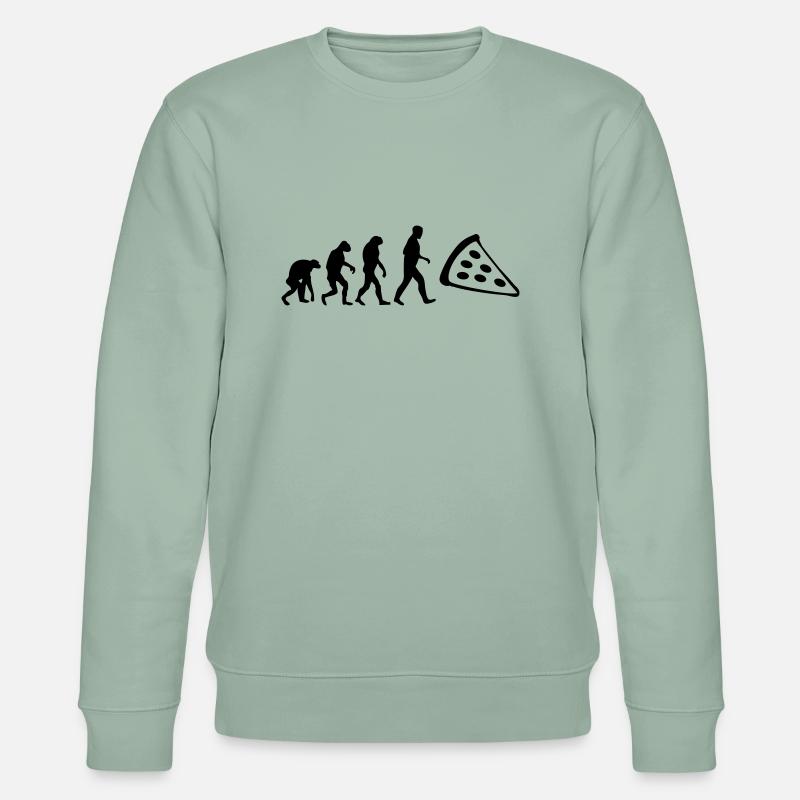 pizza evolution - Stanley/Stella Unisex Bio-Sweatshirt CHANGER  - Helles Graugrün