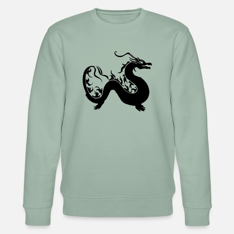 Drache geschlängelt - Stanley/Stella Unisex Bio-Sweatshirt CHANGER  - Helles Graugrün