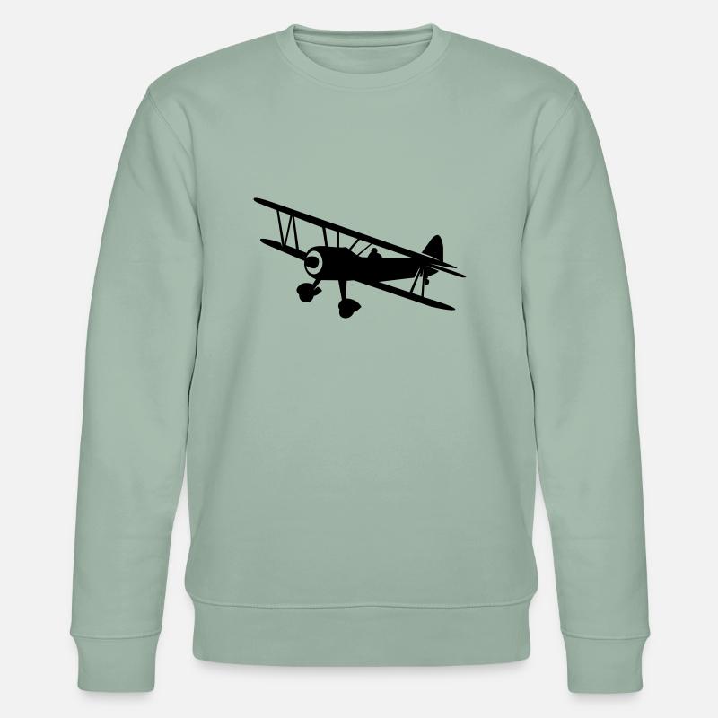 Flugzeug - Fliegen - Stanley/Stella Unisex Bio-Sweatshirt CHANGER  - Helles Graugrün