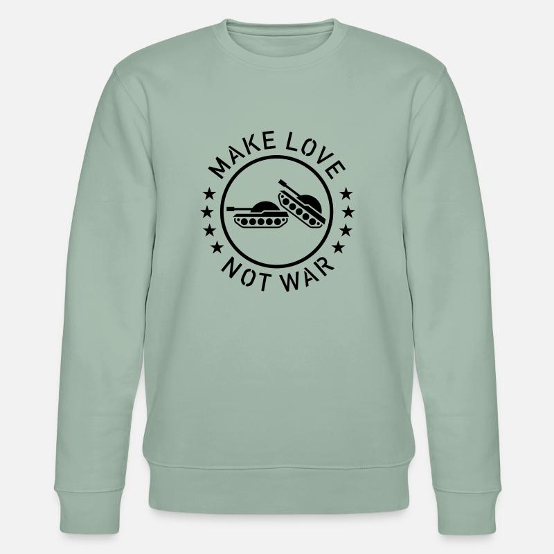 Make Love Not War (1C) - Stanley/Stella Unisex Bio-Sweatshirt CHANGER  - Helles Graugrün