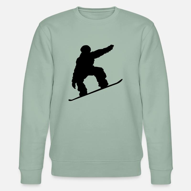 Snowboarder, Snowboarding - Stanley/Stella Unisex Bio-Sweatshirt CHANGER  - Helles Graugrün