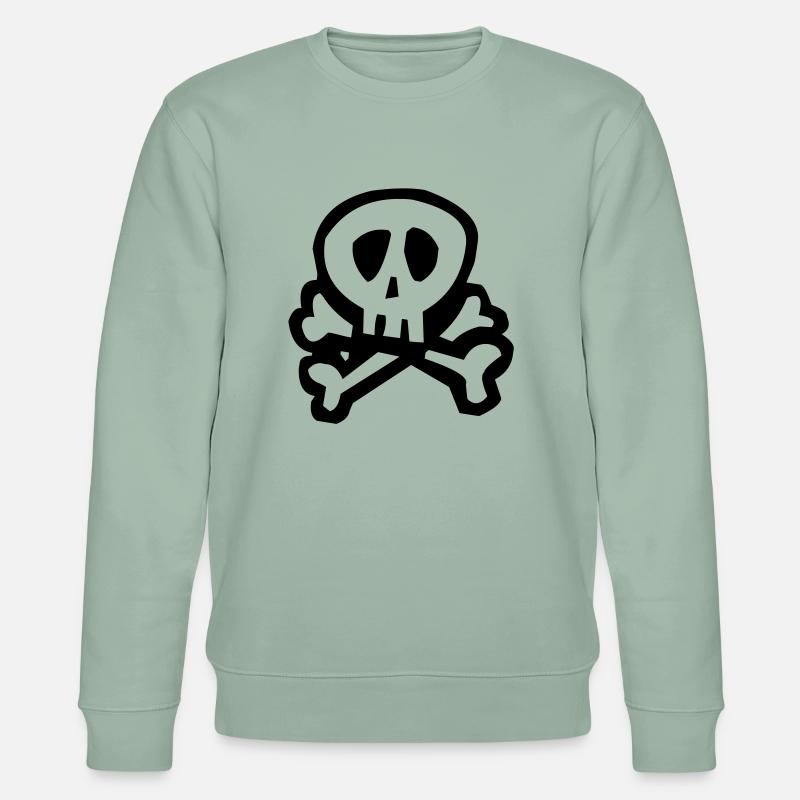 Comic Pirate Skull - Stanley/Stella Unisex Bio-Sweatshirt CHANGER  - Helles Graugrün
