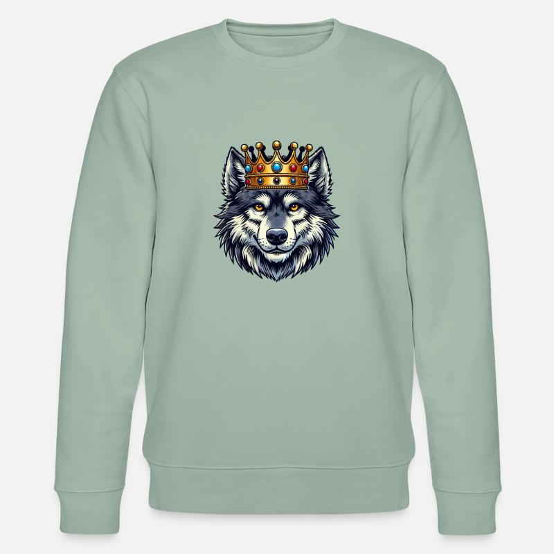 wolf king - Stanley/Stella Unisex Bio-Sweatshirt CHANGER - Helles Graugrün