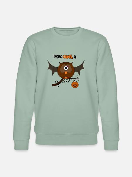 Drac owl a - Stanley/Stella Unisex Bio-Sweatshirt CHANGER  - Helles Graugrün