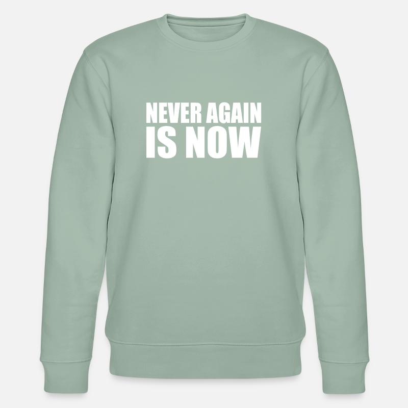Never again is now - Stanley/Stella Unisex Bio-Sweatshirt CHANGER  - Helles Graugrün