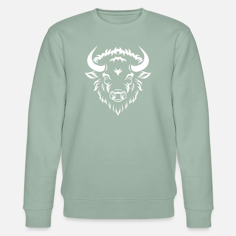 Bison Büffel - Stanley/Stella Unisex Bio-Sweatshirt CHANGER  - Helles Graugrün