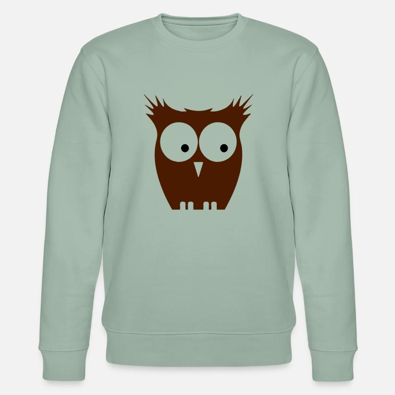 eule braun - Stanley/Stella Unisex Bio-Sweatshirt CHANGER  - Helles Graugrün