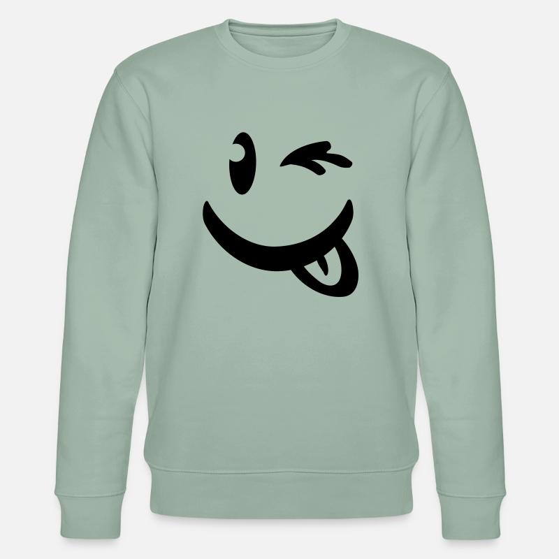 smiley_illu_c1 - Stanley/Stella Unisex Bio-Sweatshirt CHANGER  - Helles Graugrün