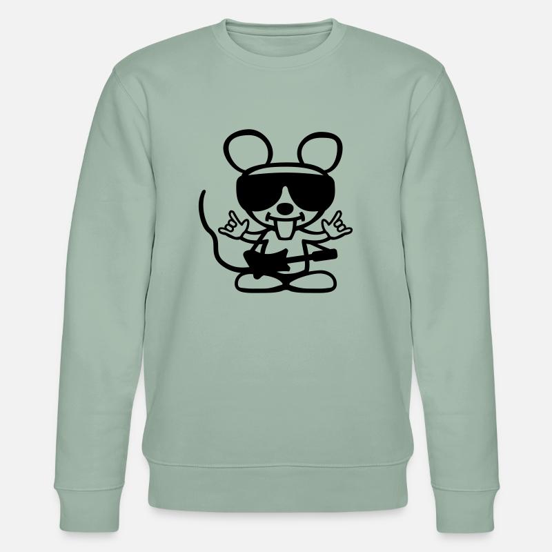 Coole Rock Maus - Stanley/Stella Unisex Bio-Sweatshirt CHANGER  - Helles Graugrün