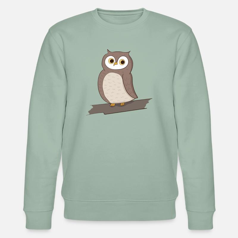 Eule Vogel - Stanley/Stella Unisex Bio-Sweatshirt CHANGER  - Helles Graugrün