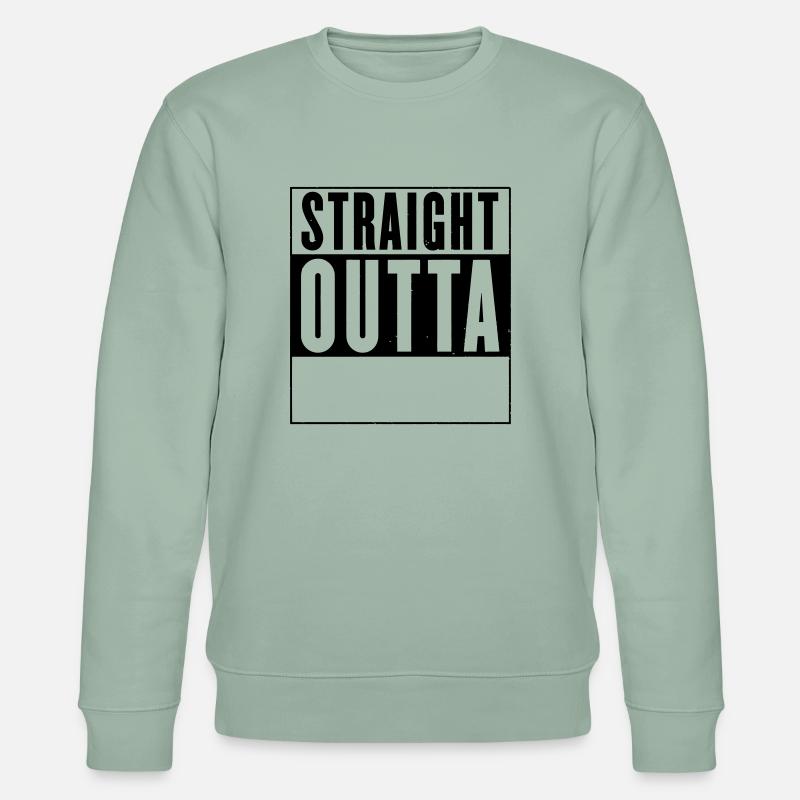 straight outta deinTEXT - Stanley/Stella Unisex Bio-Sweatshirt CHANGER  - Helles Graugrün