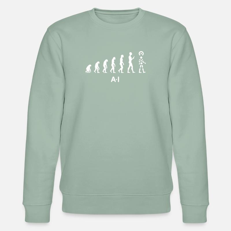Évolution de l’IA – Intelligence artificielle - Sweat bio CHANGER Stanley/Stella Unisexe - vert de gris clair