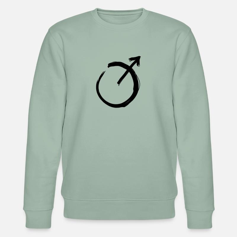 Mars Astrologie Symbol - Stanley/Stella Unisex Bio-Sweatshirt CHANGER  - Helles Graugrün