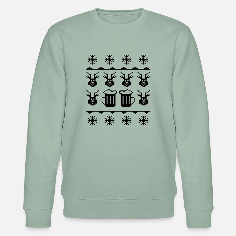 beer pixels winter - Stanley/Stella Unisex Bio-Sweatshirt CHANGER  - Helles Graugrün