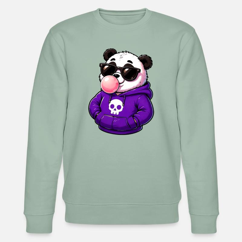 Cool_Panda_Bubblegum_Attitude - Stanley/Stella Unisex Bio-Sweatshirt CHANGER  - Helles Graugrün