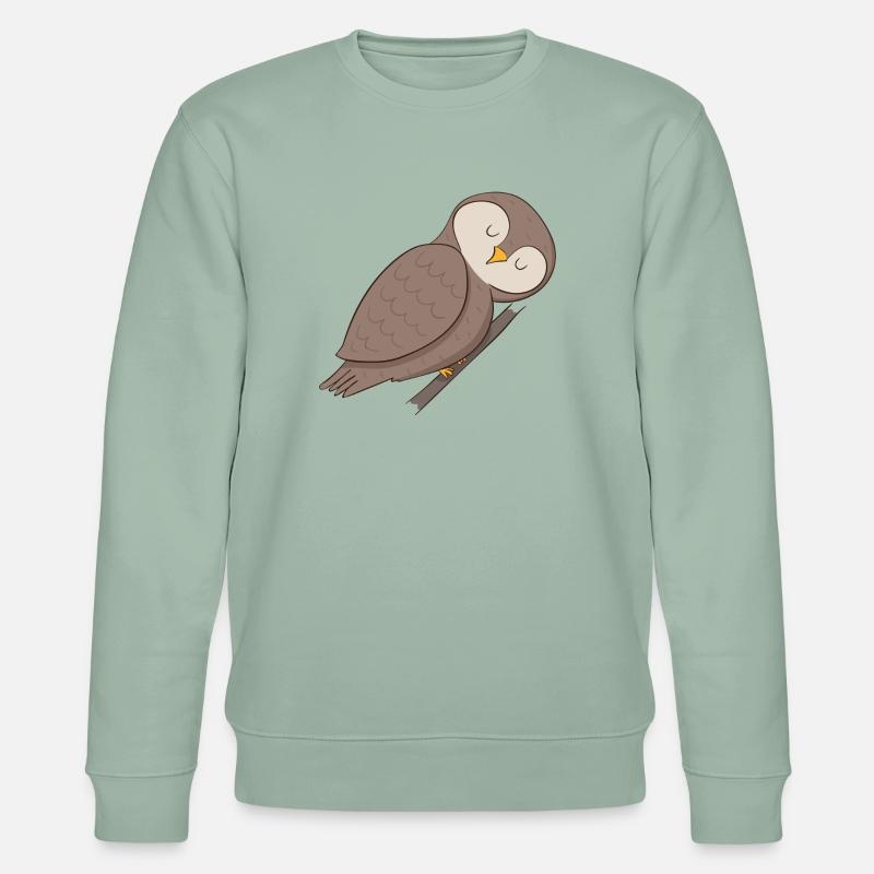 Eule Uhu - Stanley/Stella Unisex Bio-Sweatshirt CHANGER  - Helles Graugrün