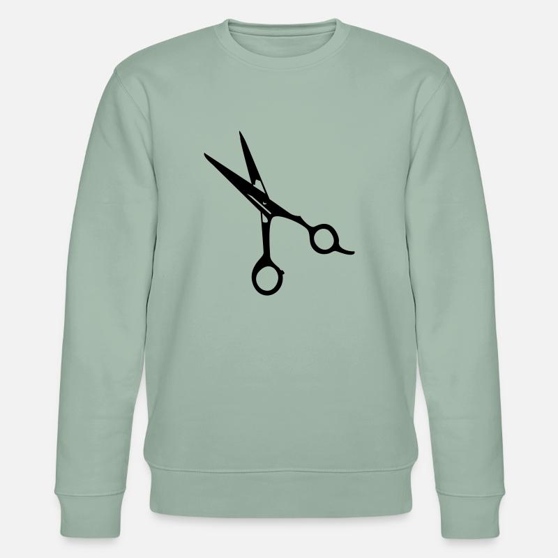 Frisör-Schere / barber scissors (1c) - Stanley/Stella Unisex Bio-Sweatshirt CHANGER  - Helles Graugrün