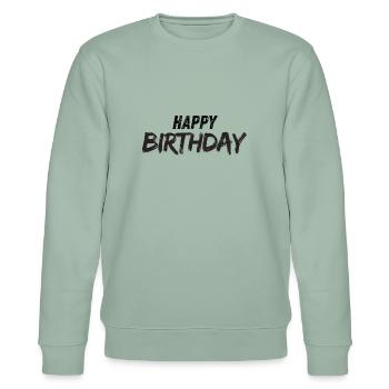 Happy Birthday - Stanley/Stella Unisex Bio-Sweatshirt CHANGER  - Helles Graugrün - Vorne - Jaron (178cm) & Liana (172cm)