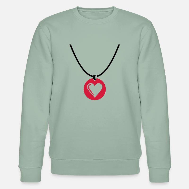 Halskette Herz - Stanley/Stella Unisex Bio-Sweatshirt CHANGER  - Helles Graugrün