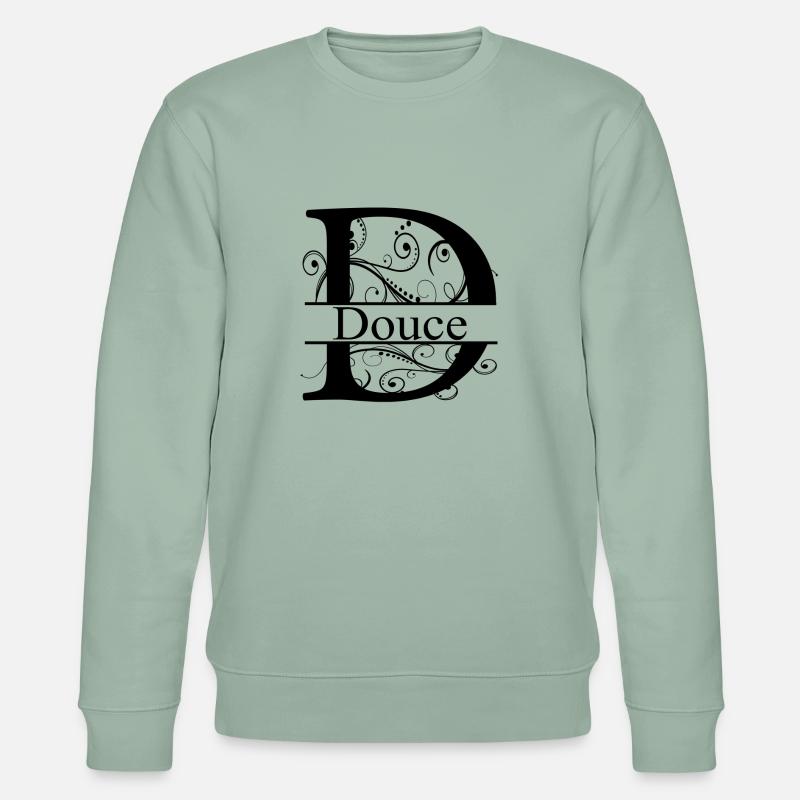 Monogram avec le prénom Douce - Sweat bio CHANGER Stanley/Stella Unisexe - vert de gris clair