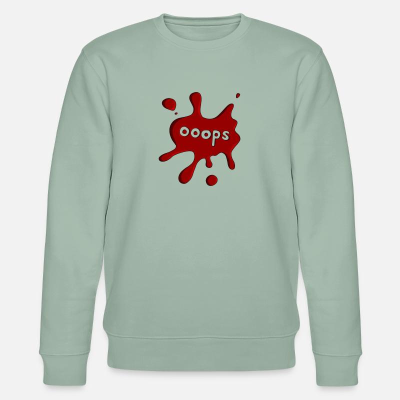 Fleck ooops dunkelrot - Stanley/Stella Unisex Bio-Sweatshirt CHANGER  - Helles Graugrün