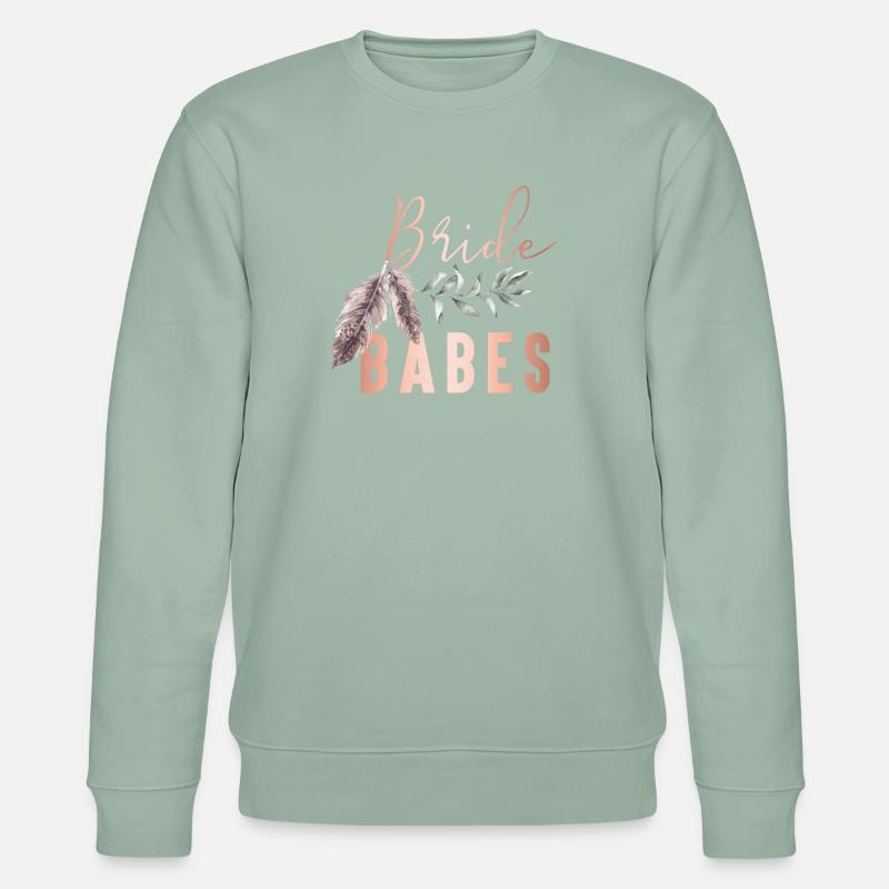 Boho Bride Babes Braut - Stanley/Stella Unisex Bio-Sweatshirt CHANGER  - Helles Graugrün