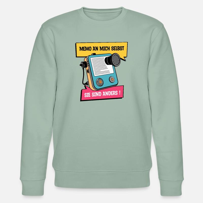 Sie sind anders ! - Stanley/Stella Unisex Bio-Sweatshirt CHANGER  - Helles Graugrün