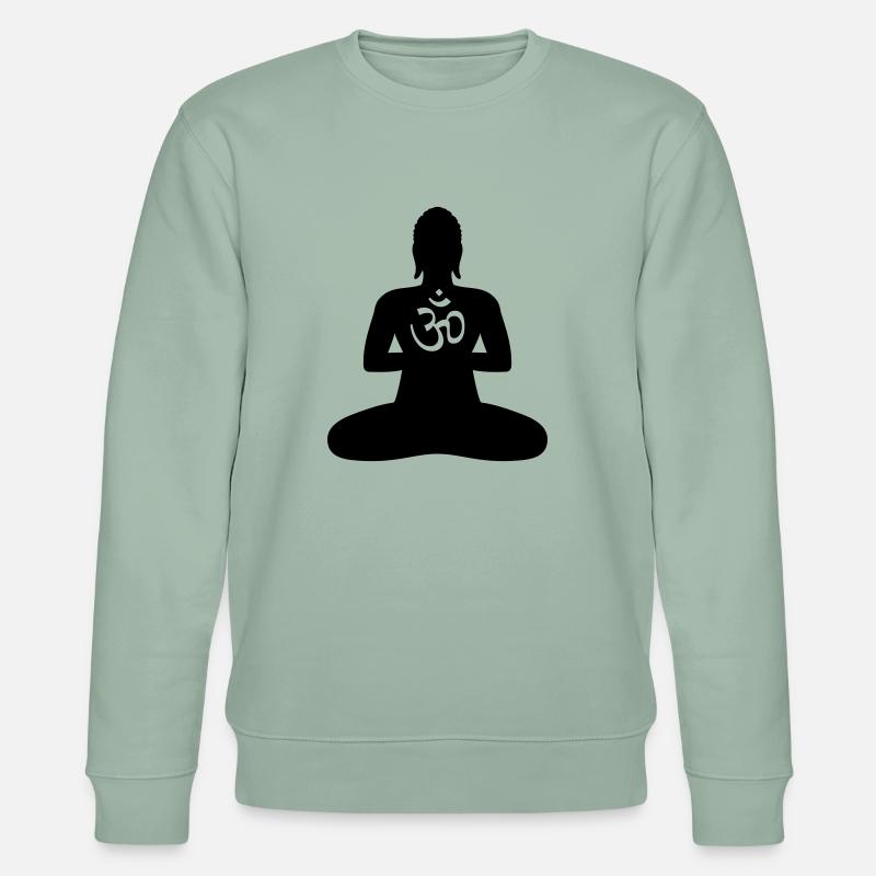 BUDDHA 1b OM / AUM - Stanley/Stella Unisex Bio-Sweatshirt CHANGER  - Helles Graugrün