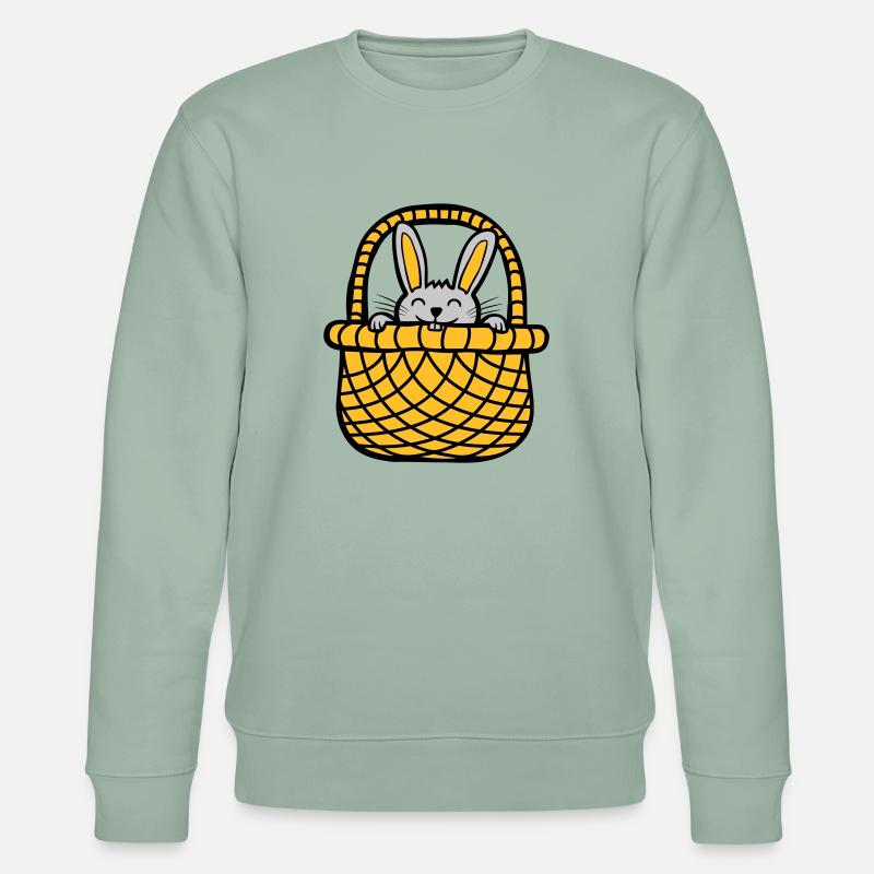 Osterhase versteckt sich - Stanley/Stella Unisex Bio-Sweatshirt CHANGER  - Helles Graugrün