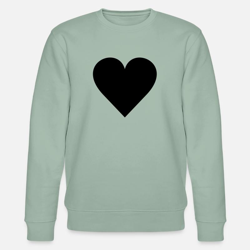 Herz - Stanley/Stella Unisex Bio-Sweatshirt CHANGER  - Helles Graugrün