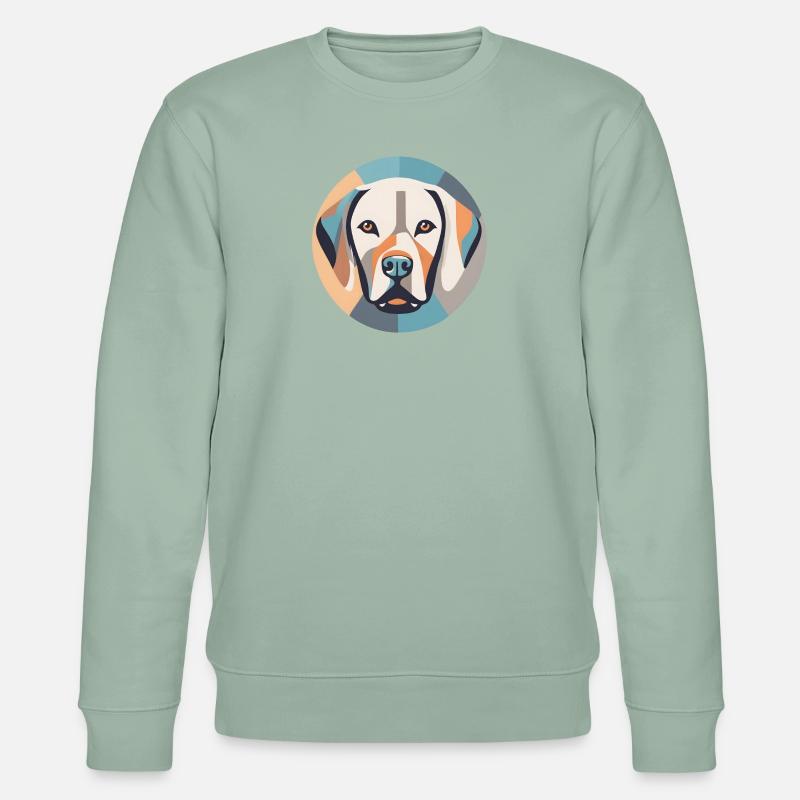 Geometrischer Labrador - Stanley/Stella Unisex Bio-Sweatshirt CHANGER - Helles Graugrün