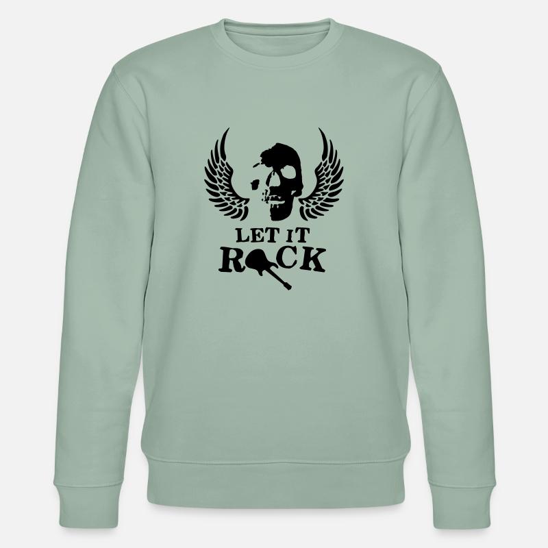 rock__roll_wing_skull_112013_c_1c - Stanley/Stella Unisex Bio-Sweatshirt CHANGER  - Helles Graugrün