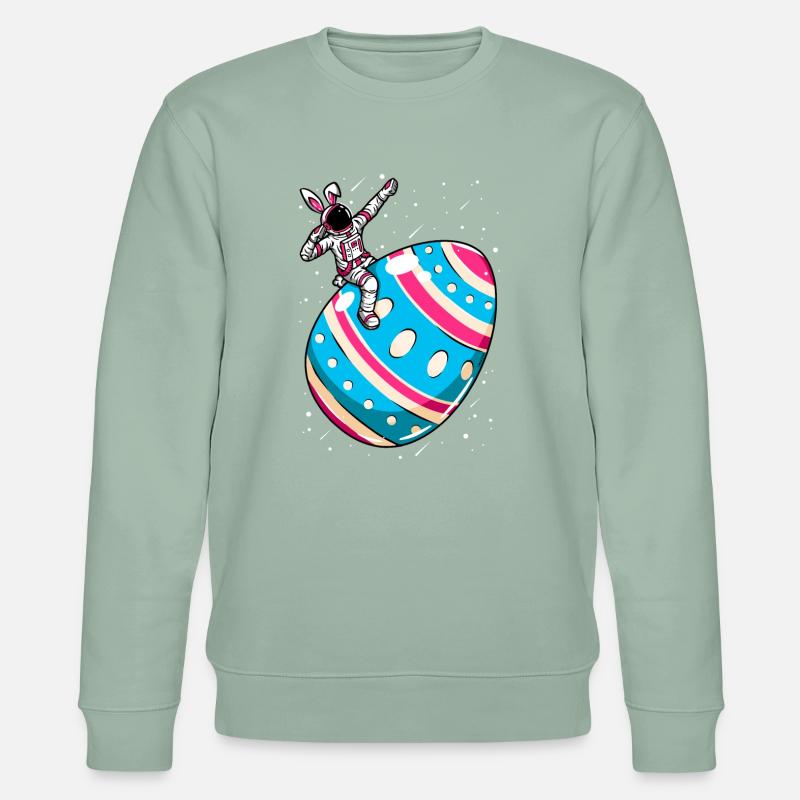 Astronaut - space easter egg - Stanley/Stella CHANGER Unisex Organic Sweatshirt - aloe