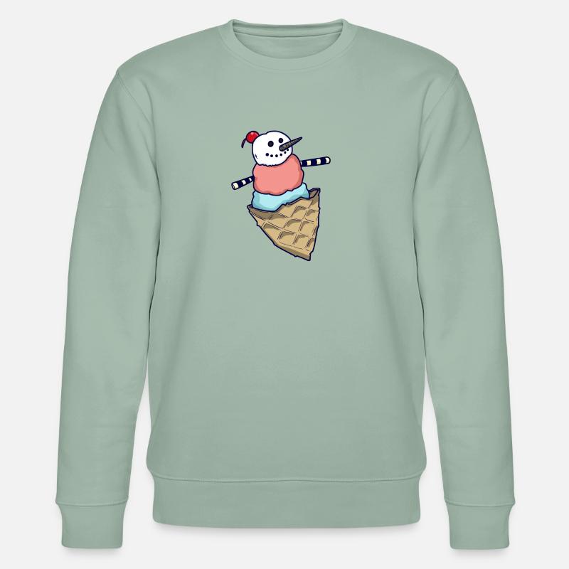Schneemann Eiskugel - Stanley/Stella Unisex Bio-Sweatshirt CHANGER  - Helles Graugrün