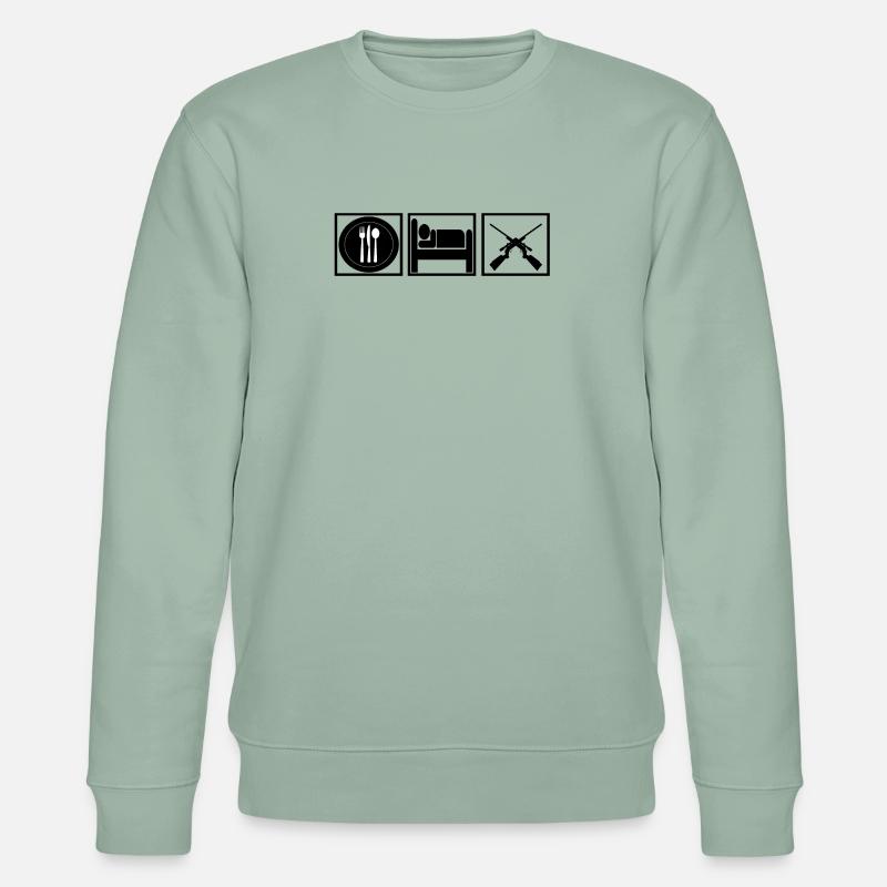 manger sommeil hobby chasse chasseur - Sweat bio CHANGER Stanley/Stella Unisexe - vert de gris clair