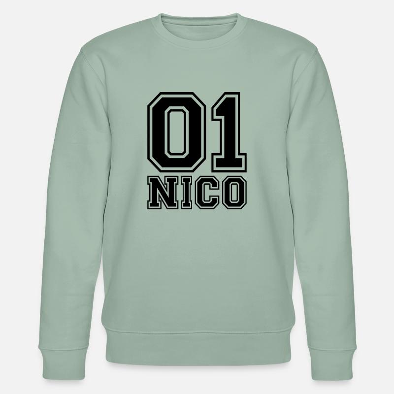 Nico - Name - Stanley/Stella Unisex Bio-Sweatshirt CHANGER  - Helles Graugrün