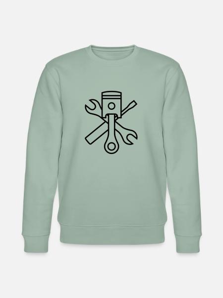 Stempel og verktøy 1c (+ teksten din) - Stanley/Stella CHANGER økologisk unisex-sweatshirt - lys grågrønn