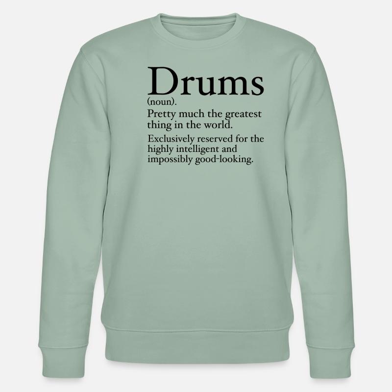 Funny Drummer Definition - Stanley/Stella Unisex Bio-Sweatshirt CHANGER  - Helles Graugrün